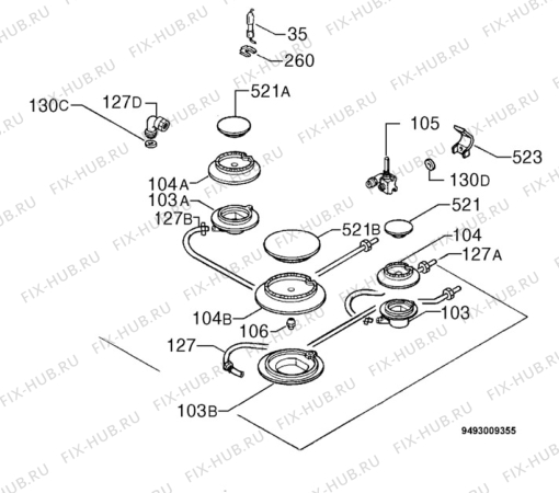 Взрыв-схема плиты (духовки) Aeg 21601C-B - Схема узла Functional parts 267